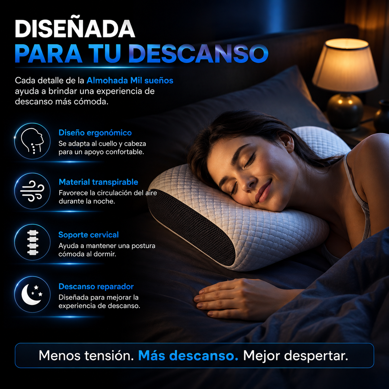 Mil Sueños - Almohada Cervical Ergonómica